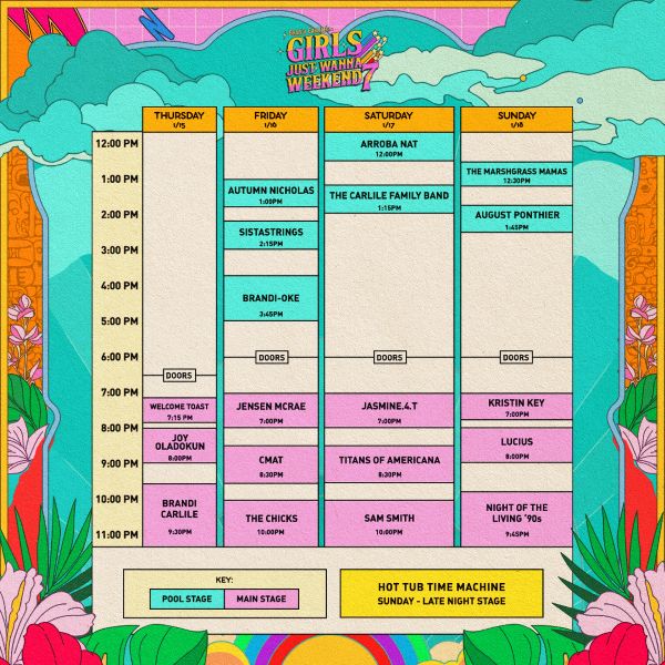 Girls Just Wanna Weekend Music Schedule 